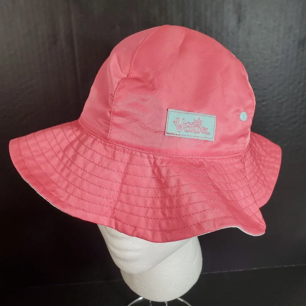 UV‎ Skinz 4T Toddler Sun Hat UPF 50+ Pink With Cats Lining EXCELLENT